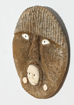 Whalebone Mask with Inua by Wilbur Kuzuguk