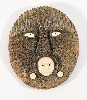 Whalebone Mask with Inua by Wilbur Kuzuguk