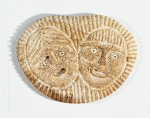 Whalebone Relief Carving with Man and Woman by EJ, Shishmaref, Alaska