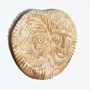 Whalebone Relief Carving with Man and Woman by EJ, Shishmaref, Alaska