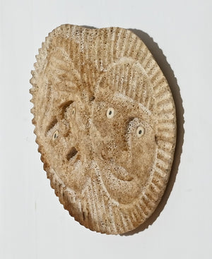 Whalebone Relief Carving with Man and Woman by EJ, Shishmaref, Alaska