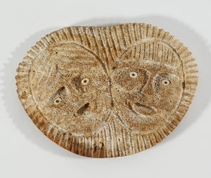 Whalebone Relief Carving with Man and Woman by EJ, Shishmaref, Alaska