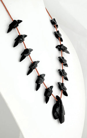 Necklace with Raven Fetishes by Herbert Halaate (with Earrings!)