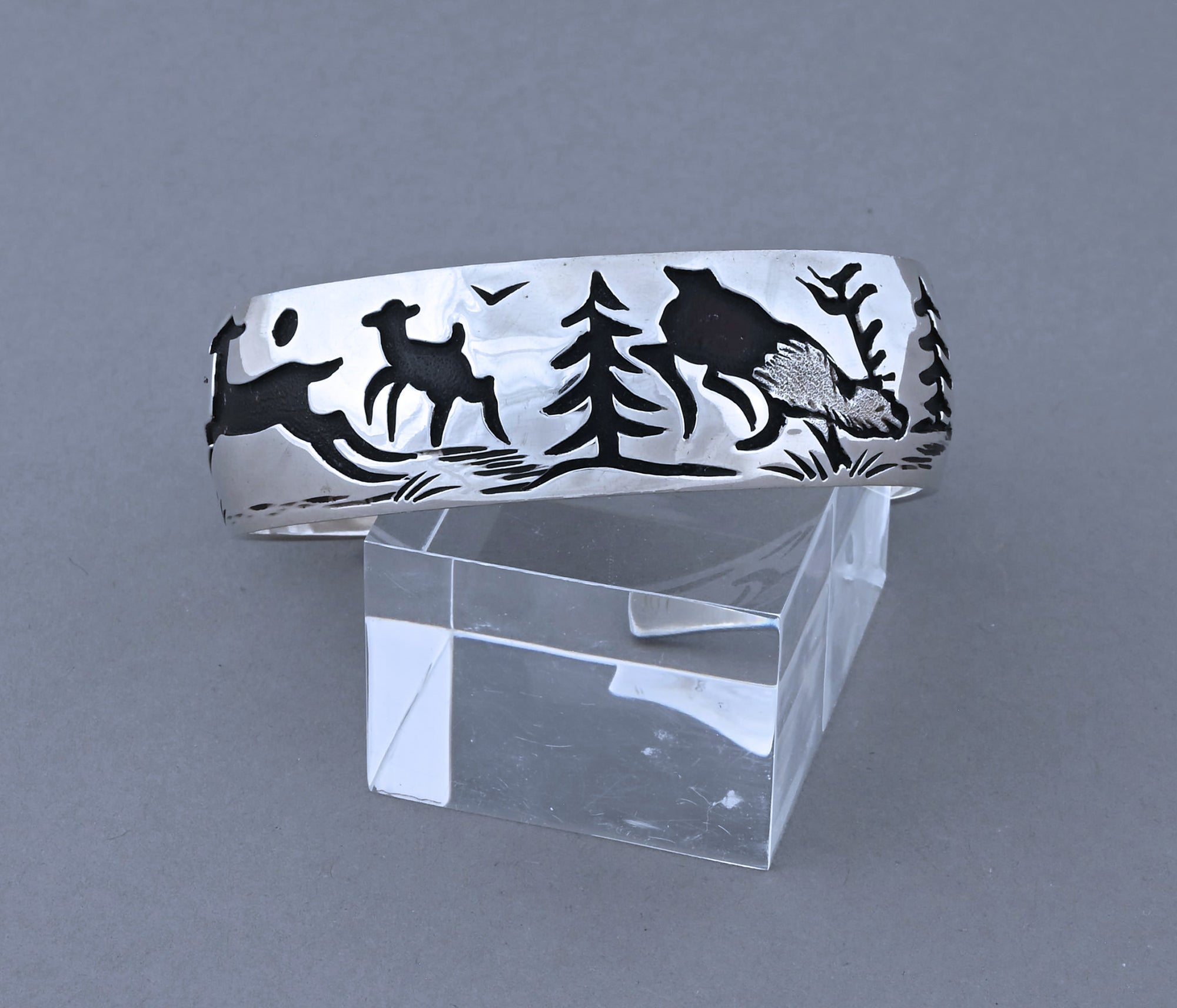 Overlay Cuff Bracelet with Forest Scenes