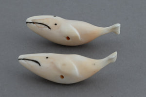 Whale Toggles or Buttons, Vintage Alaskan