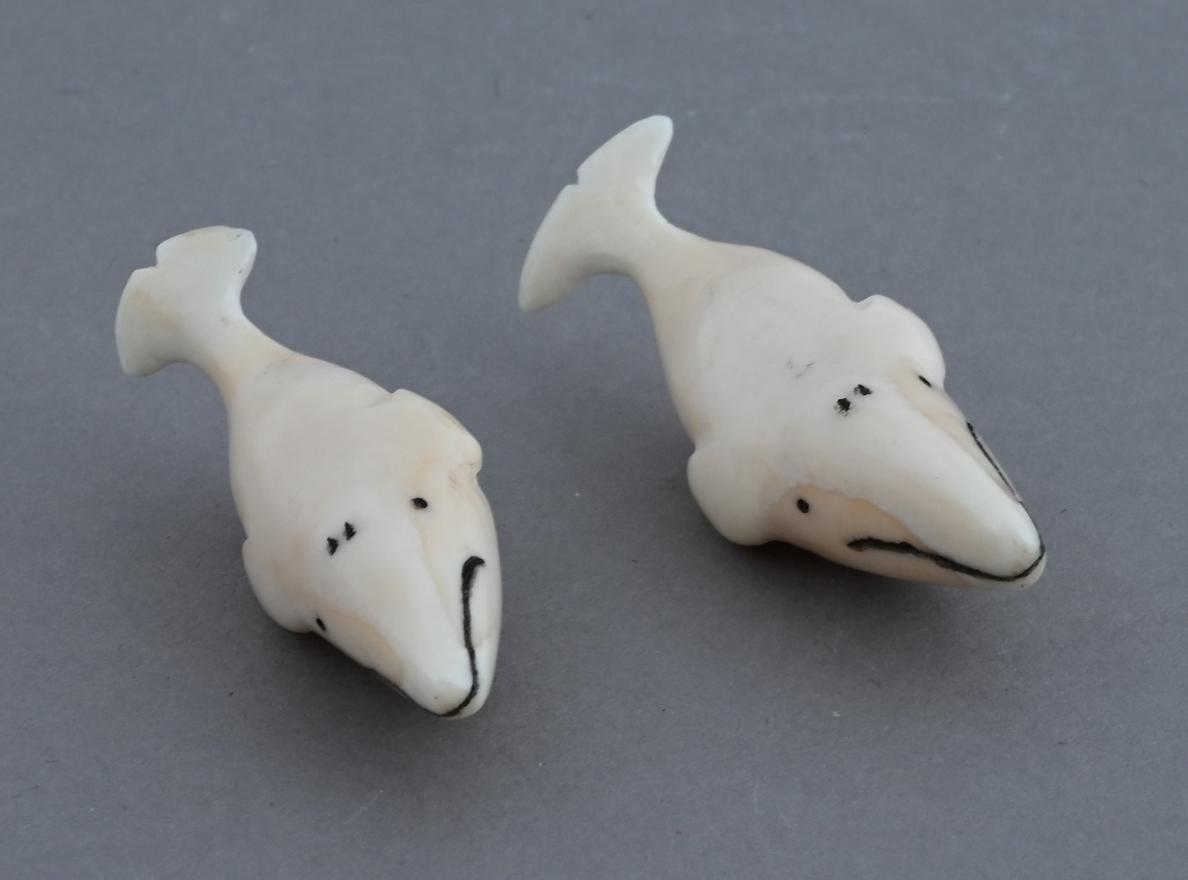 Whale Toggles or Buttons, Vintage Alaskan