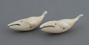 Whale Toggles or Buttons, Vintage Alaskan