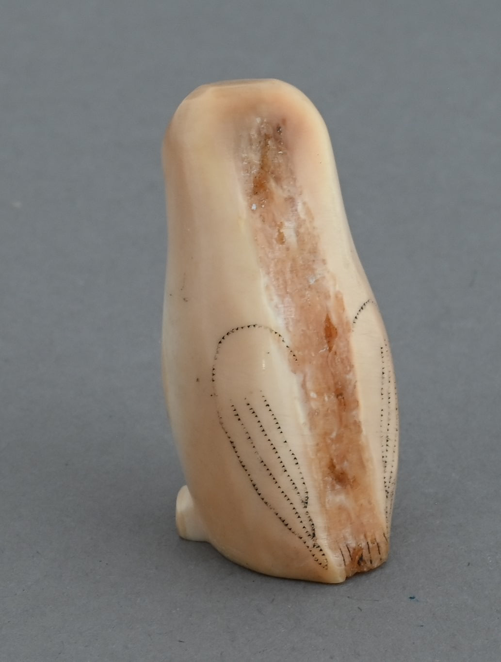 Owl from Fossil Walrus Tusk (Alaska)