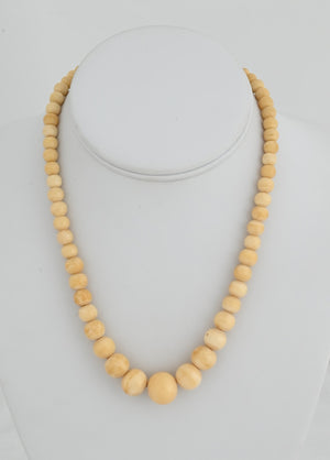 Necklace with Fossilized Walrus Ivory Beads