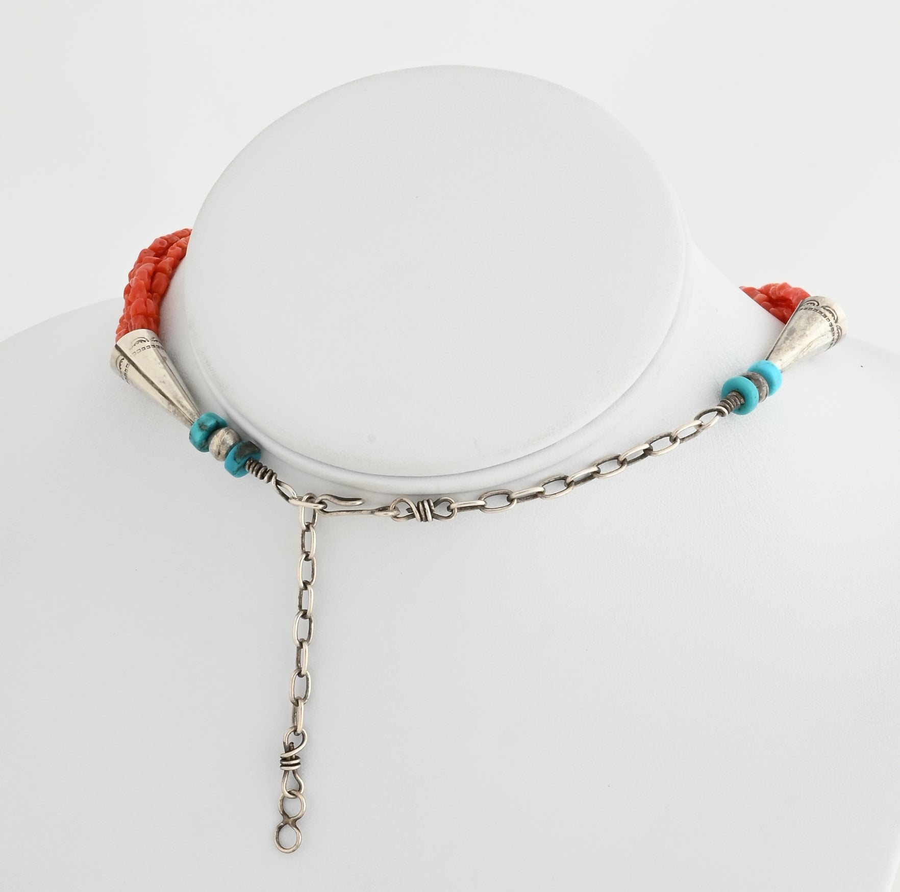 Necklace with 6 Strands of Red Coral