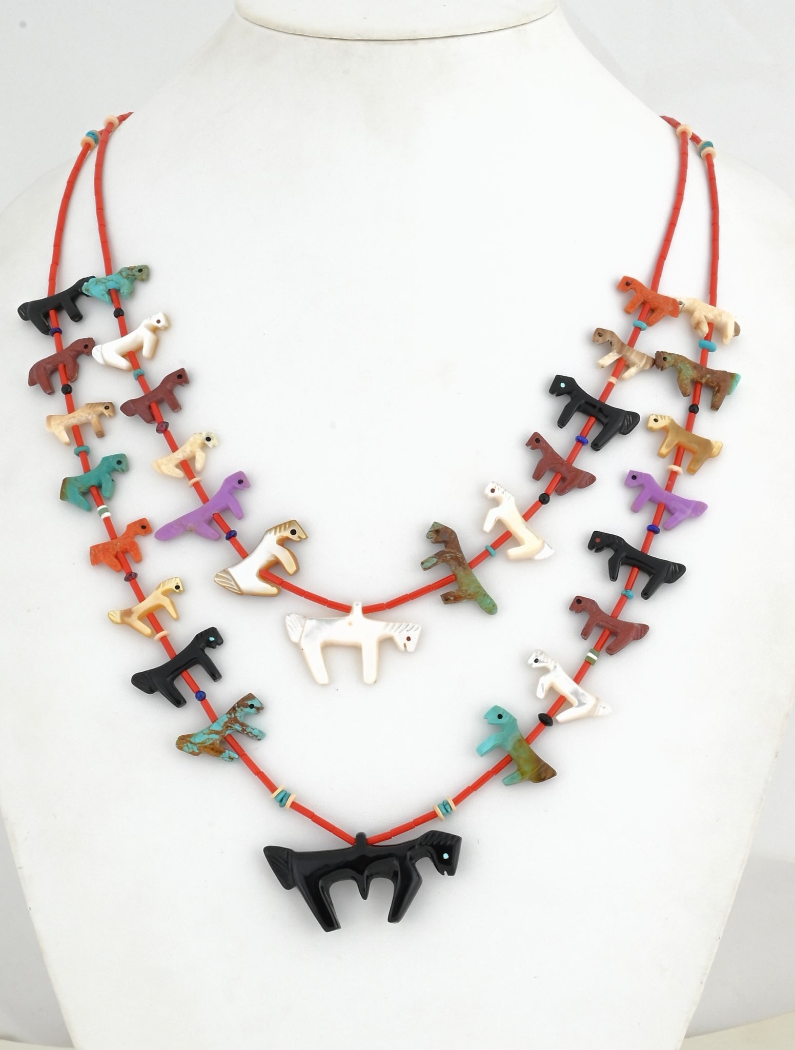 Fetish Necklace with Horses by Georgia Quandelacy