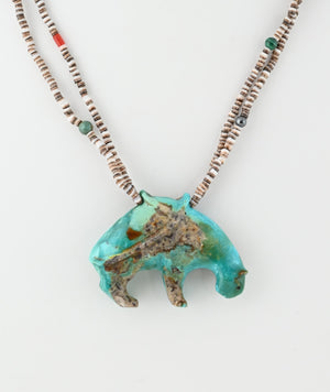 Mountain Lion Fetish Pendant by Stewart Quandelacy on Heishi