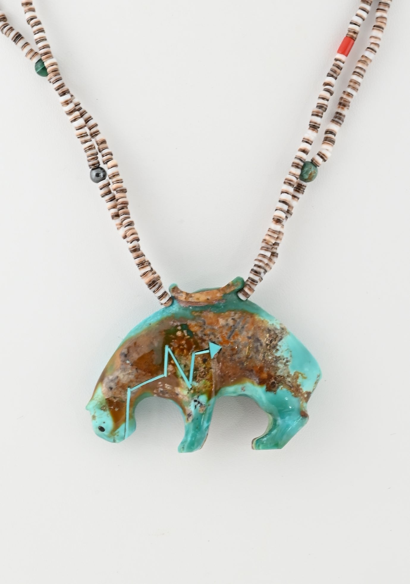 Mountain Lion Fetish Pendant by Stewart Quandelacy on Heishi