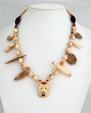 Necklace with Fossil Ivory Artifacts; Alaskan