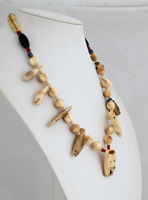 Necklace with Fossil Ivory Artifacts; Alaskan