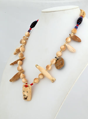 Necklace with Fossil Ivory Artifacts; Alaskan