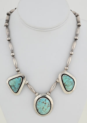 Necklace with Three Shadowbox Drops and #8 Turquoise