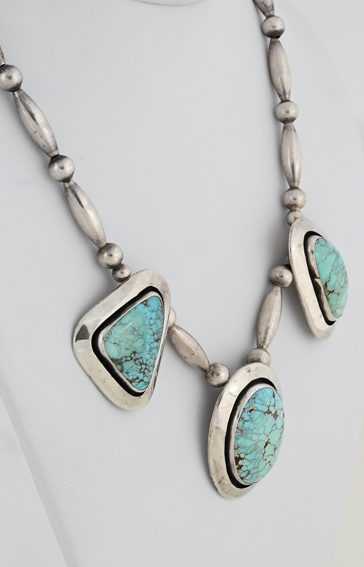 Necklace with Three Shadowbox Drops and #8 Turquoise