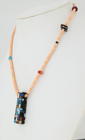 Necklace and Inlaid Pendant by Charlene Reano