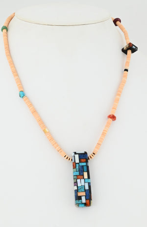 Necklace and Inlaid Pendant by Charlene Reano