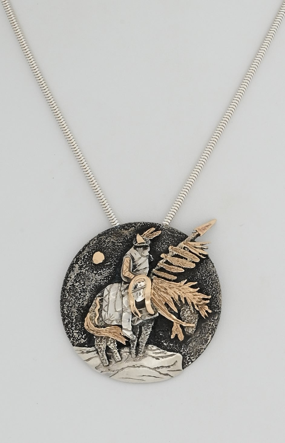 Pendant with Warrior Rider by Michael Little Elk