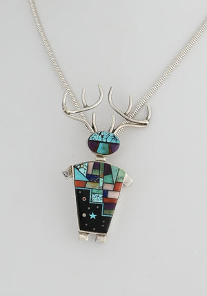 Pendant with Deer Shaman by Byron Yellowhorse