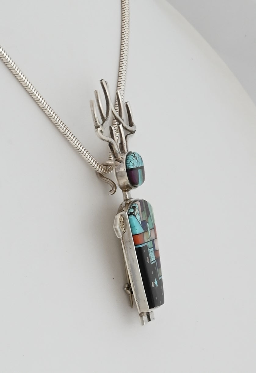 Pendant with Deer Shaman by Byron Yellowhorse