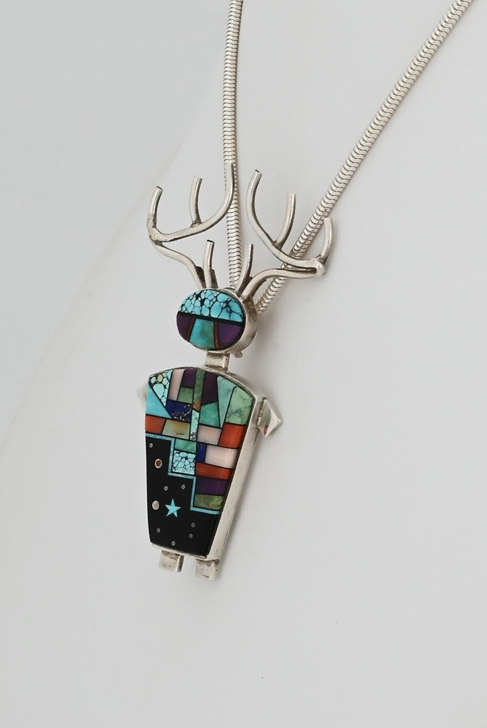 Pendant with Deer Shaman by Byron Yellowhorse