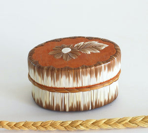 Quill Box with Flower and Feather by Yvonne Walker Keshick