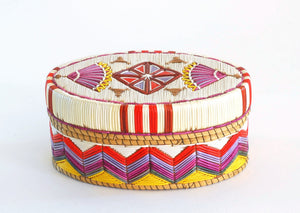Quill Box with "Diamond" Center and Fan Accents by Marina Recollet