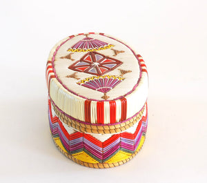 Quill Box with "Diamond" Center and Fan Accents by Marina Recollet