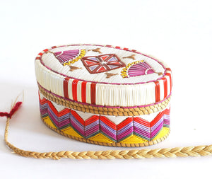 Quill Box with "Diamond" Center and Fan Accents by Marina Recollet