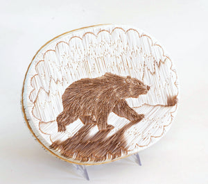Quill Box with Walking Bear by Yvonne Walker Keshick