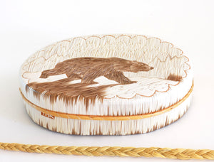 Quill Box with Walking Bear by Yvonne Walker Keshick