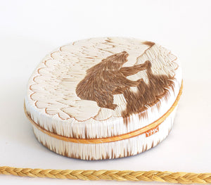 Quill Box with Walking Bear by Yvonne Walker Keshick