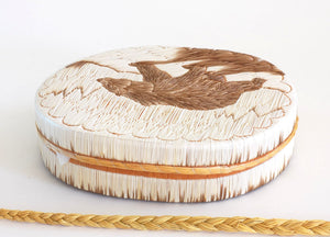 Quill Box with Walking Bear by Yvonne Walker Keshick