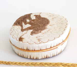 Quill Box with Walking Bear by Yvonne Walker Keshick