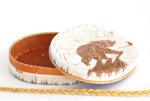 Quill Box with Walking Bear by Yvonne Walker Keshick