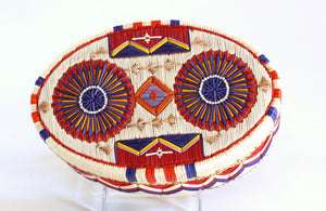 Quill Box with Purple and Red Rosettes by Marina Recollet