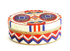 Quill Box with Purple and Red Rosettes by Marina Recollet