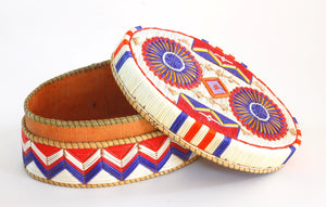 Quill Box with Purple and Red Rosettes by Marina Recollet