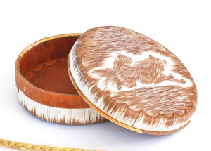 Quill Box with Running Wolves by Yvonne Walker Keshick