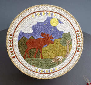 Quill Box with Moose Scene by Delia Beboning