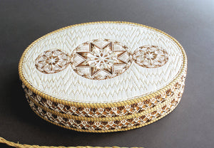 Quill Box, Oval, with Three Stars, by Marina Recollet