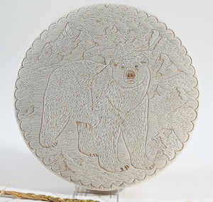 Quill Box with Polar Bear in Arctic Scene by Yvonne Walker Keshick