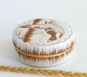 Quill Box with Flying Duck by Yvonne Walker Keshick
