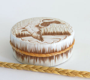 Quill Box with Flying Duck by Yvonne Walker Keshick