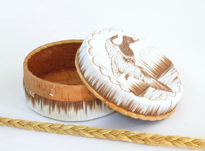 Quill Box with Flying Duck by Yvonne Walker Keshick