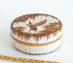 Quill Box with Duck Coming in for a Landing by Yvonne Walker Keshick
