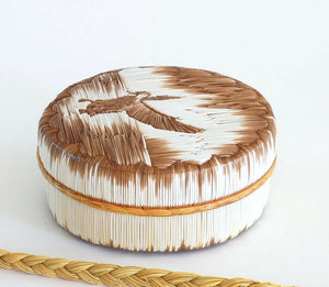 Quill Box with Duck Coming in for a Landing by Yvonne Walker Keshick